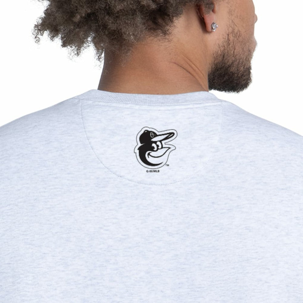 Baltimore Orioles Starter Face of Ice Blue French Terry Sweatshirt Gray