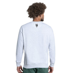 New York Mets Starter Face of Ice Blue French Terry Sweatshirt Gray