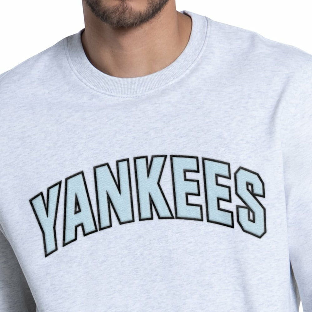 New York Yankees Starter Face of Ice Blue French Terry Sweatshirt Gray