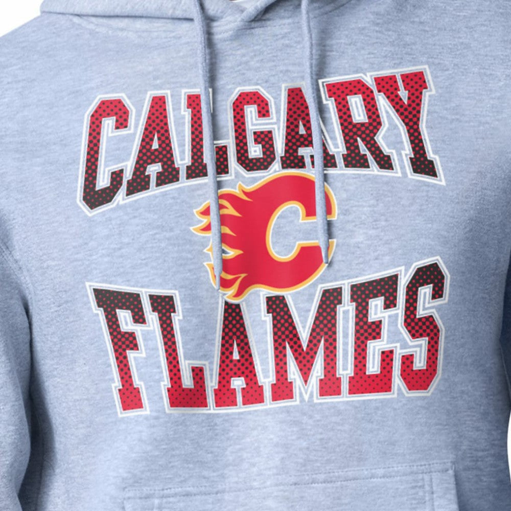 Calgary Flames Starter Comic Style Team Graphic Hoodie Gray