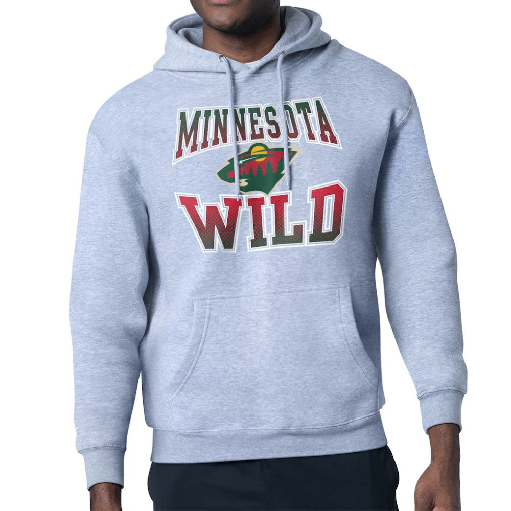 Minnesota Wild Starter Comic Style Team Graphic Hoodie Gray