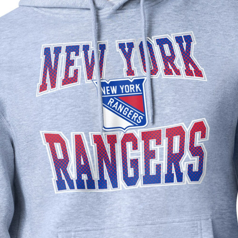 New York Rangers Starter Comic Style Team Graphic Hoodie Gray