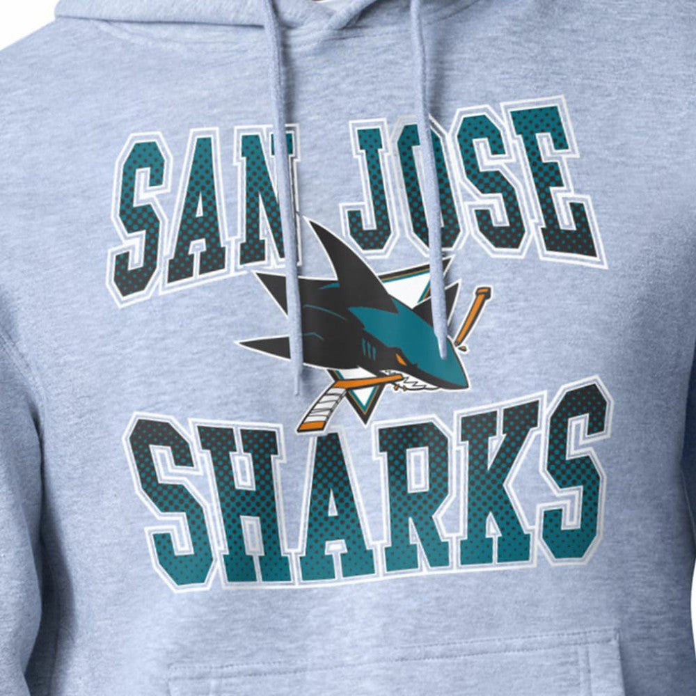 San Jose Sharks Starter Comic Style Team Graphic Hoodie Gray