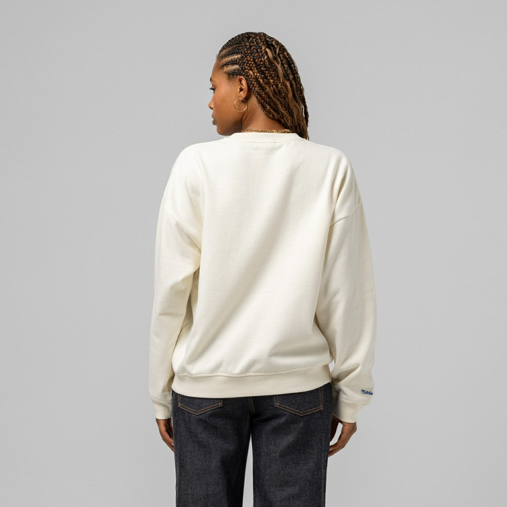 Los Angeles Dodgers Women's Premium Crewneck Sweatshirt Cream | Mitchell & Ness