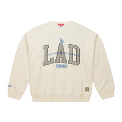 Los Angeles Dodgers Women's Premium Crewneck Sweatshirt Cream | Mitchell & Ness