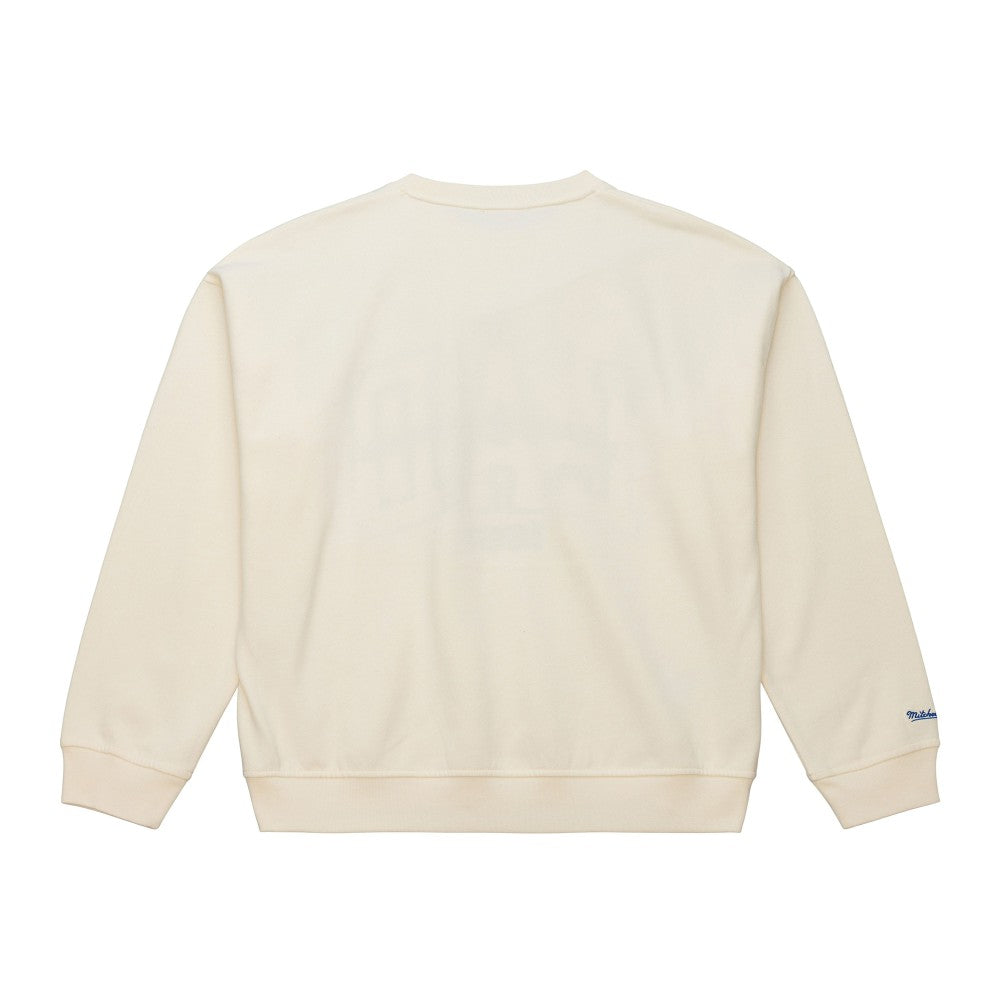 Los Angeles Dodgers Women's Premium Crewneck Sweatshirt Cream | Mitchell & Ness