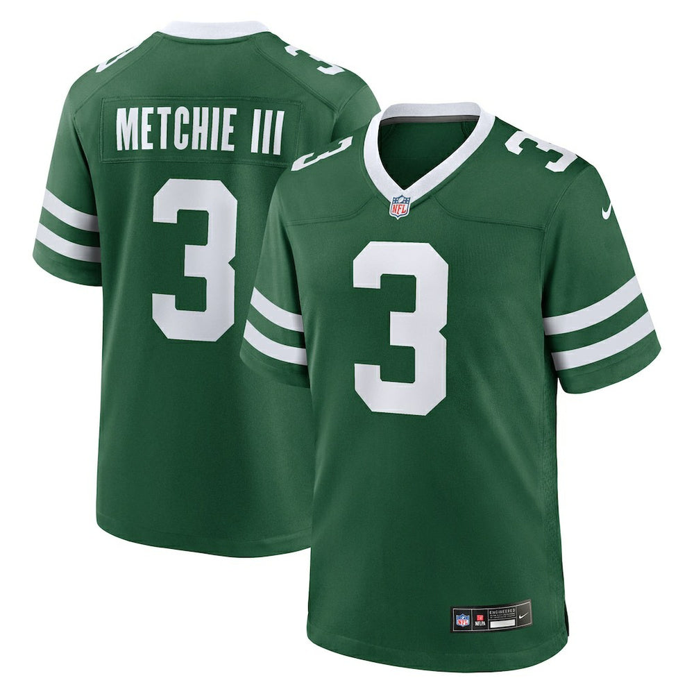 John Metchie III New York Jets Team Game Jersey - Legacy Green