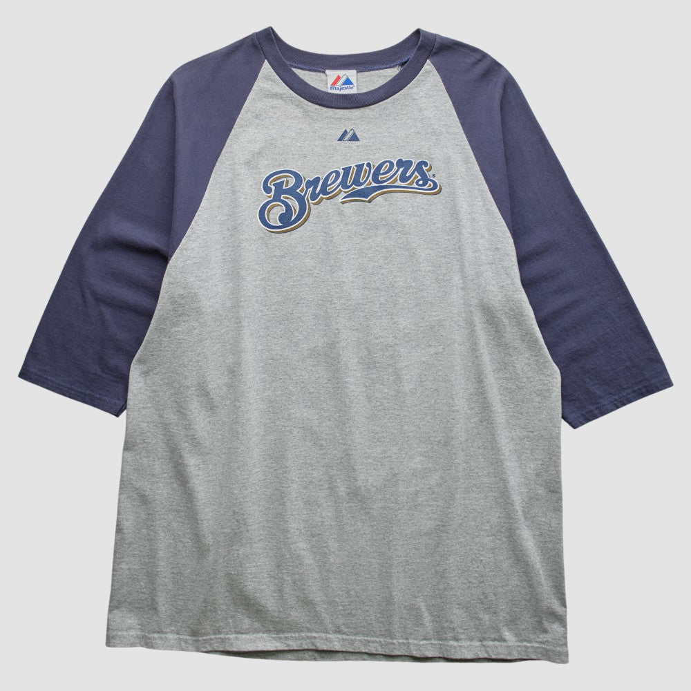 Milwaukee Brewers Majestic 2000s T-shirt Gray Vintage