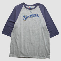 Milwaukee Brewers Majestic 2000s T-shirt Gray Vintage