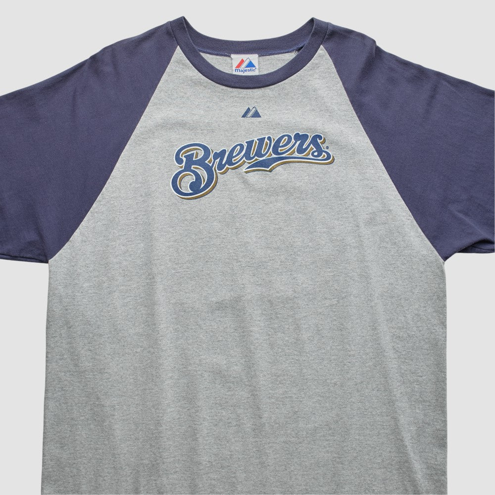 Milwaukee Brewers Majestic 2000s T-shirt Gray Vintage