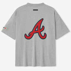 Atlanta Braves Fear of God x MLB Unisex 90's T-Shirt Heather Gray