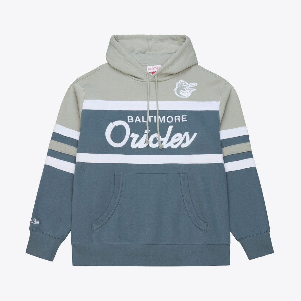 Baltimore Orioles Cooperstown Collection Thunderstorm Head Coach Hoodie Gray | Mitchell & Ness