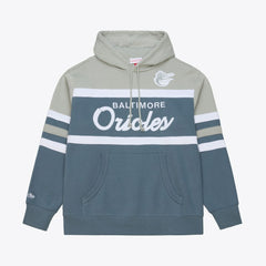 Baltimore Orioles Cooperstown Collection Thunderstorm Head Coach Hoodie Gray | Mitchell & Ness