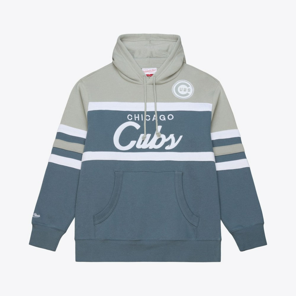 Chicago Cubs Cooperstown Collection Thunderstorm Head Coach Hoodie Gray | Mitchell & Ness