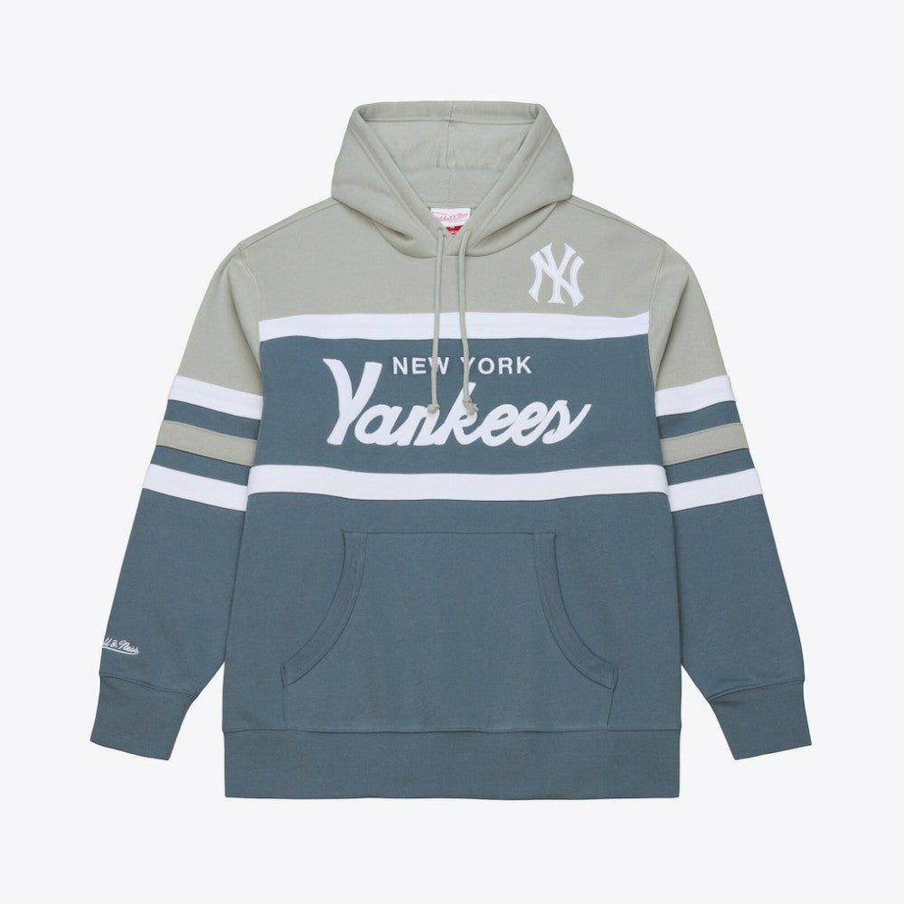 New York Yankees Cooperstown Collection Thunderstorm Head Coach Hoodie Gray | Mitchell & Ness