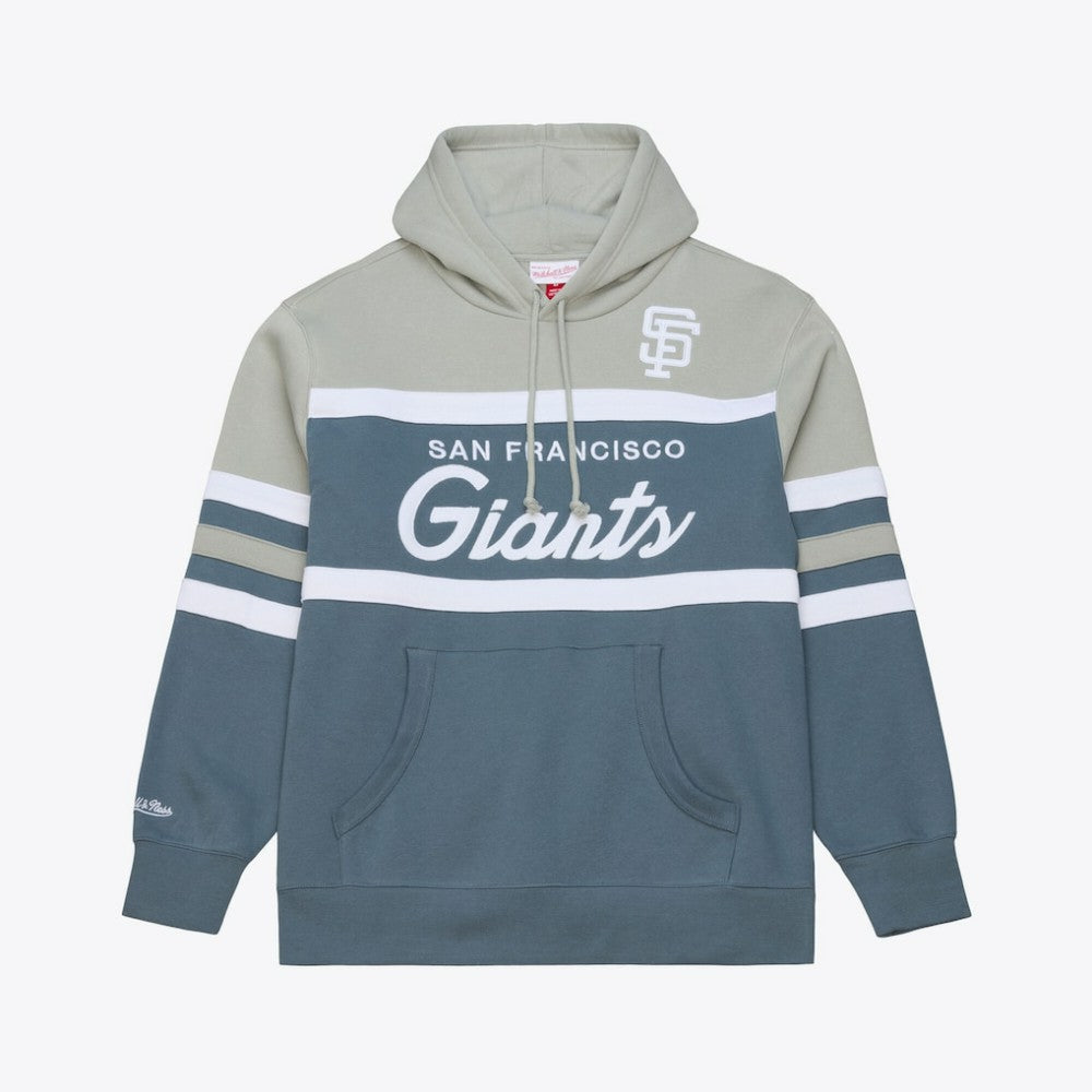 San Francisco Giants Cooperstown Collection Thunderstorm Head Coach Hoodie Gray | Mitchell & Ness