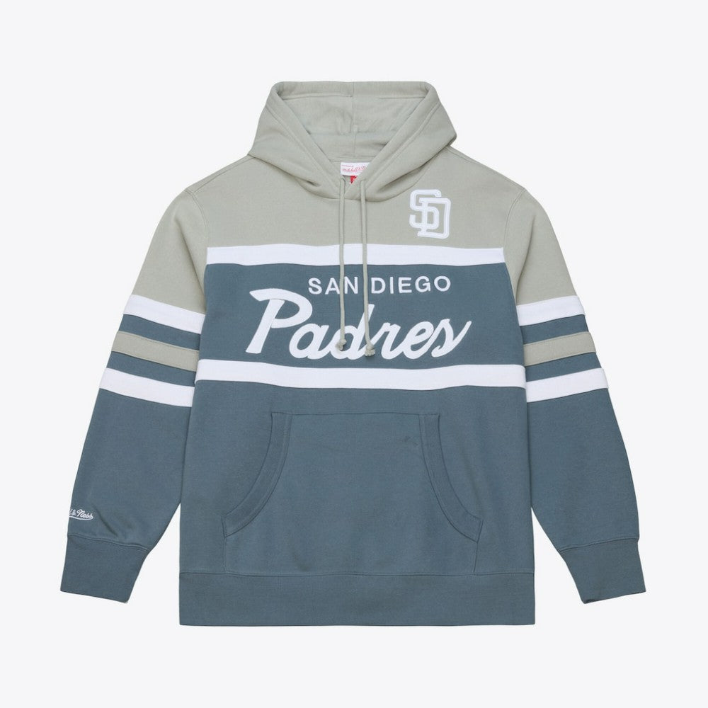 San Diego Padres Cooperstown Collection Thunderstorm Head Coach Hoodie Gray | Mitchell & Ness