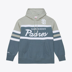 San Diego Padres Cooperstown Collection Thunderstorm Head Coach Hoodie Gray | Mitchell & Ness