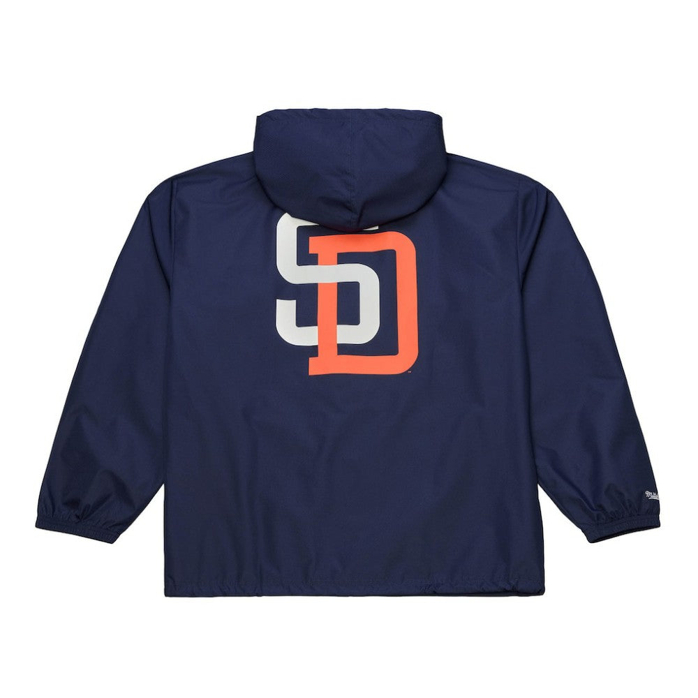 San Diego Padres Full-Snap Hooded Coaches Jacket Navy | Mitchell & Ness