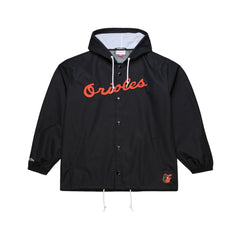 Baltimore Orioles Full-Snap Hooded Coaches Jacket Black | Mitchell & Ness