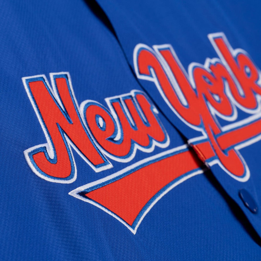New York Mets Full-Snap Hooded Coaches Jacket Royal | Mitchell & Ness