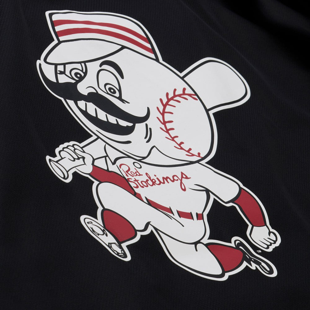 Cincinnati Reds Full-Snap Hooded Coaches Jacket Black | Mitchell & Ness