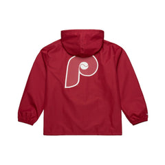 Philadelphia Phillies Full-Snap Hooded Coaches Jacket Red | Mitchell & Ness