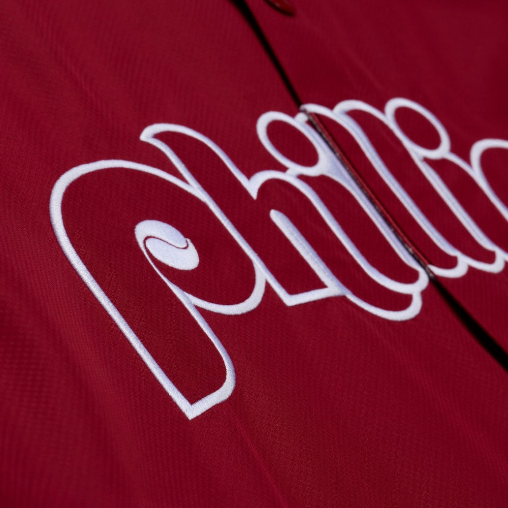 Philadelphia Phillies Full-Snap Hooded Coaches Jacket Red | Mitchell & Ness