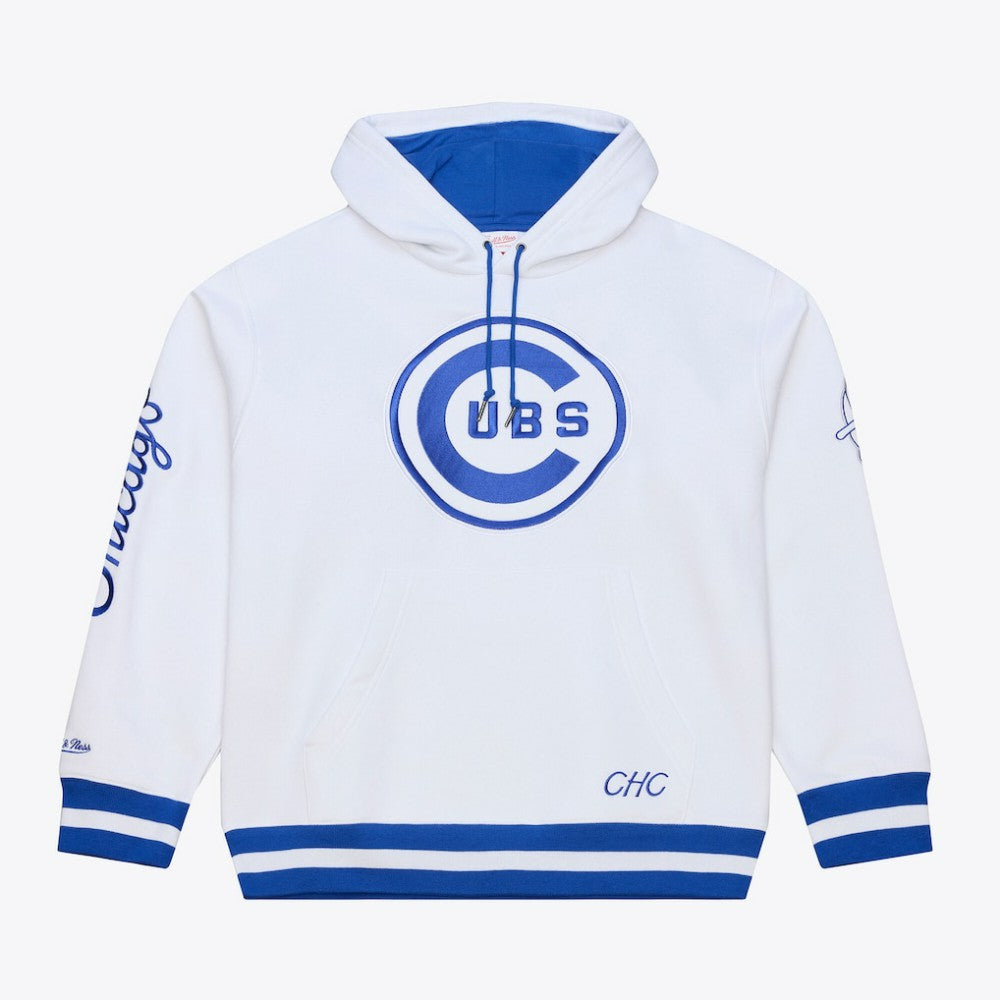 Chicago Cubs Cooperstown Collection Fleece Hoodie White | Mitchell & Ness