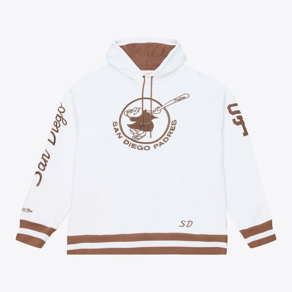San Diego Padres Cooperstown Collection Fleece Hoodie White | Mitchell & Ness