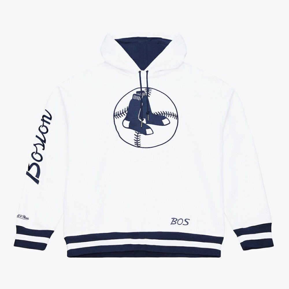 Boston Red Sox Cooperstown Collection Fleece Hoodie White | Mitchell & Ness