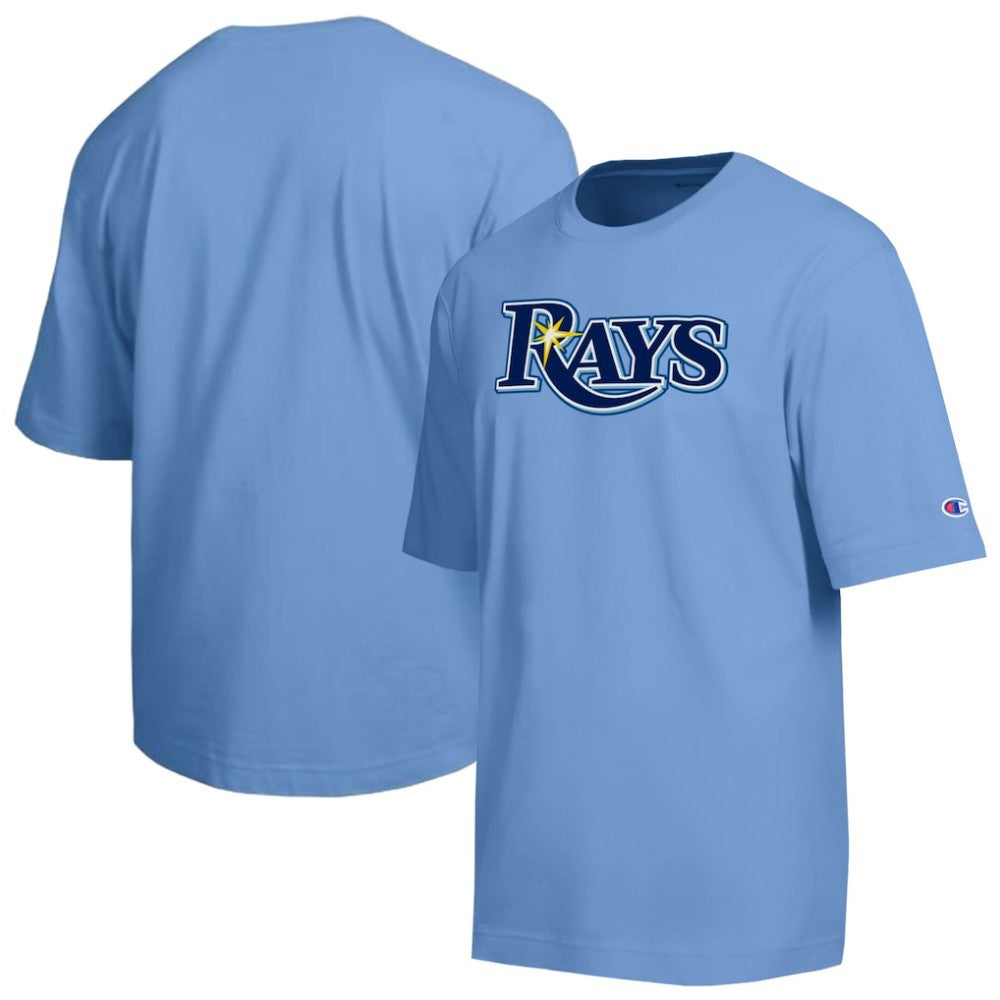Tampa Bay Rays Champion All Star Chenille Wordmark T-Shirt Light Blue