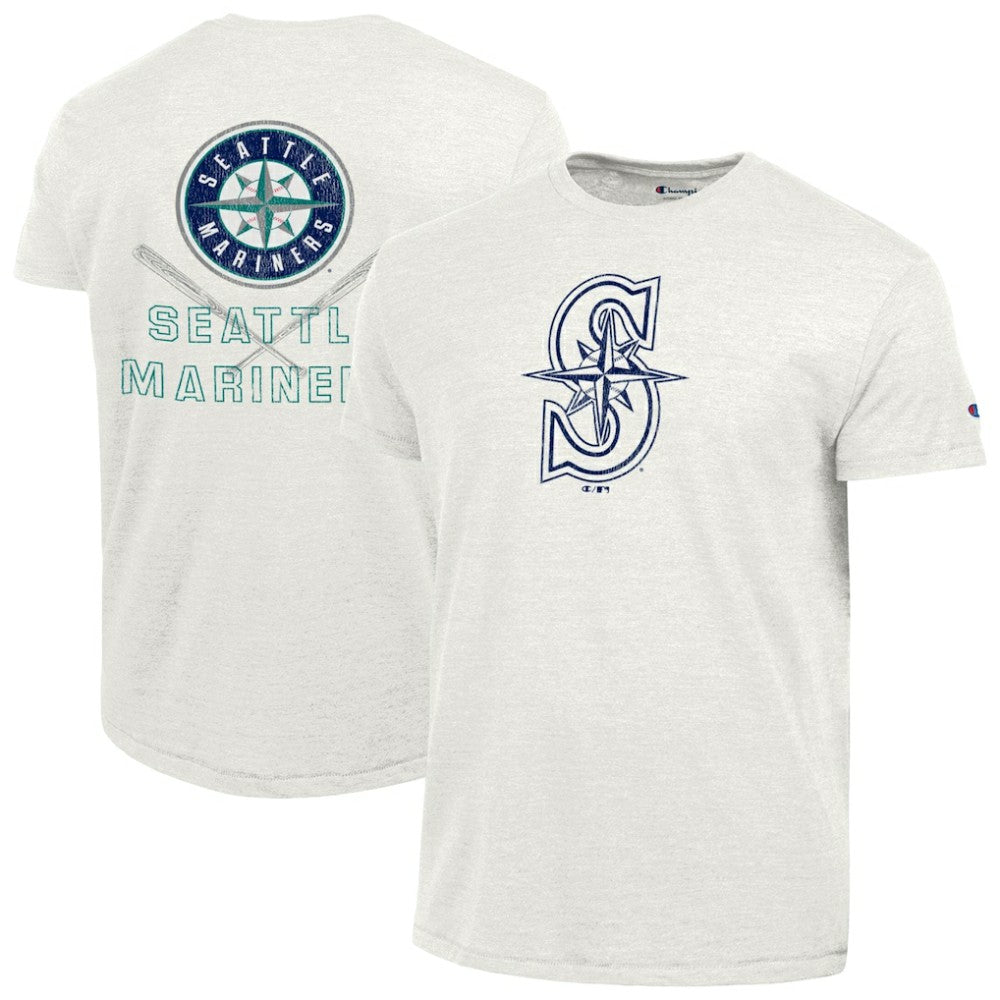 Seattle Mariners Champion Tri-Blend T-Shirt Heather White