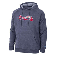 Atlanta Braves Champion Triumph Tri-Blend Raglan Hoodie Navy