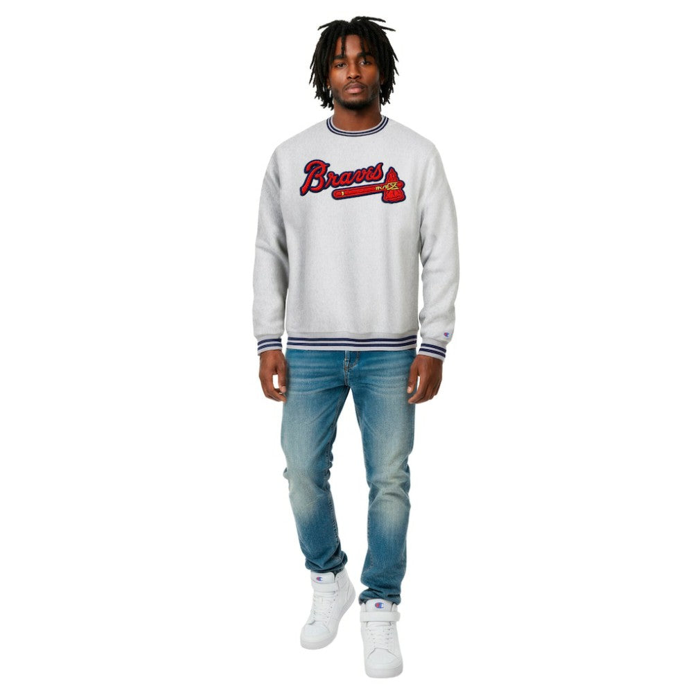 Atlanta Braves Champion Reverse Weave Sweatshirt Heather Gray