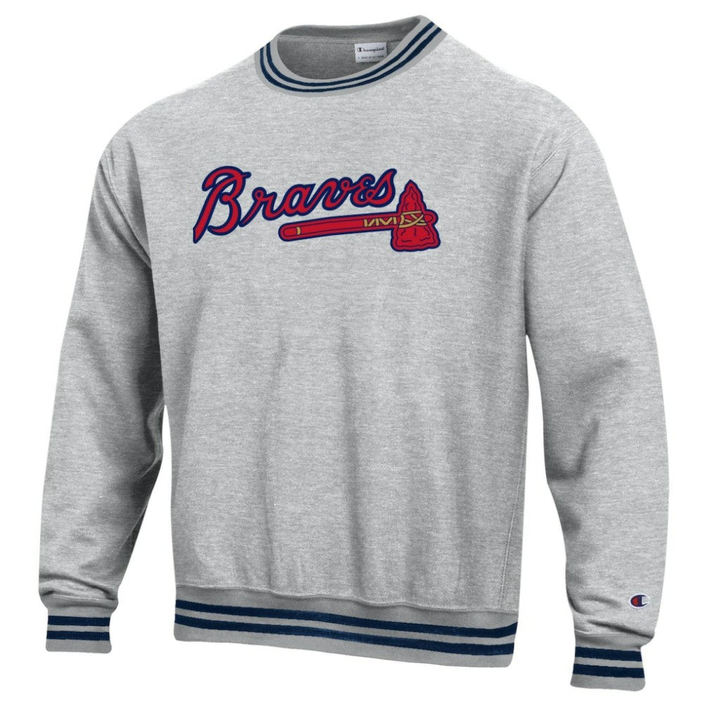 Atlanta Braves Champion Reverse Weave Sweatshirt Heather Gray