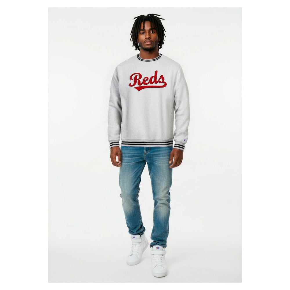 Cincinnati Reds Champion Reverse Weave Sweatshirt Heather Gray