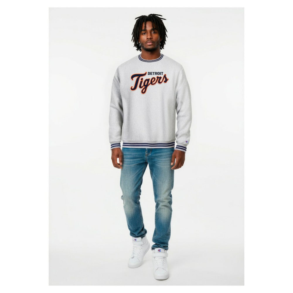 Detroit Tigers Champion Reverse Weave Sweatshirt Heather Gray