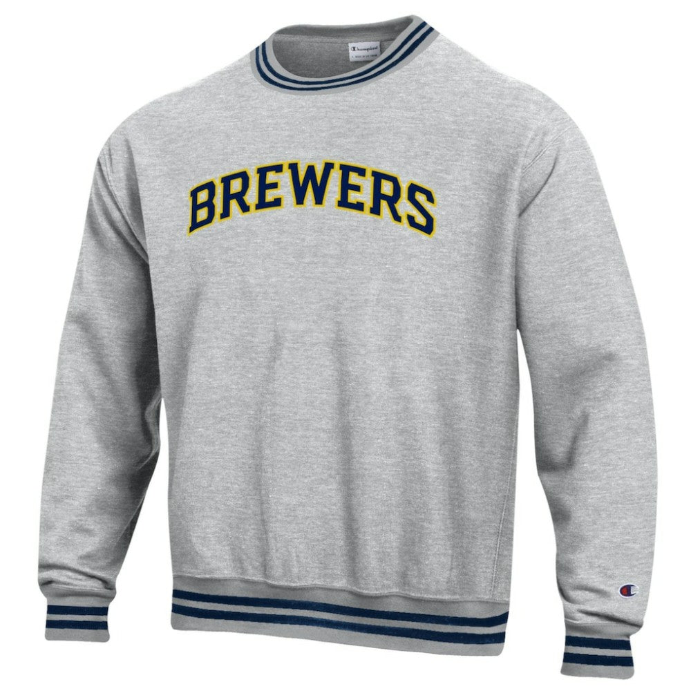 Milwaukee Brewers Champion Reverse Weave Sweatshirt Heather Gray