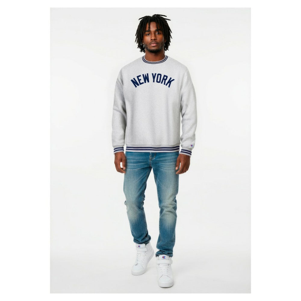 New York Yankees Champion Reverse Weave Sweatshirt Heather Gray