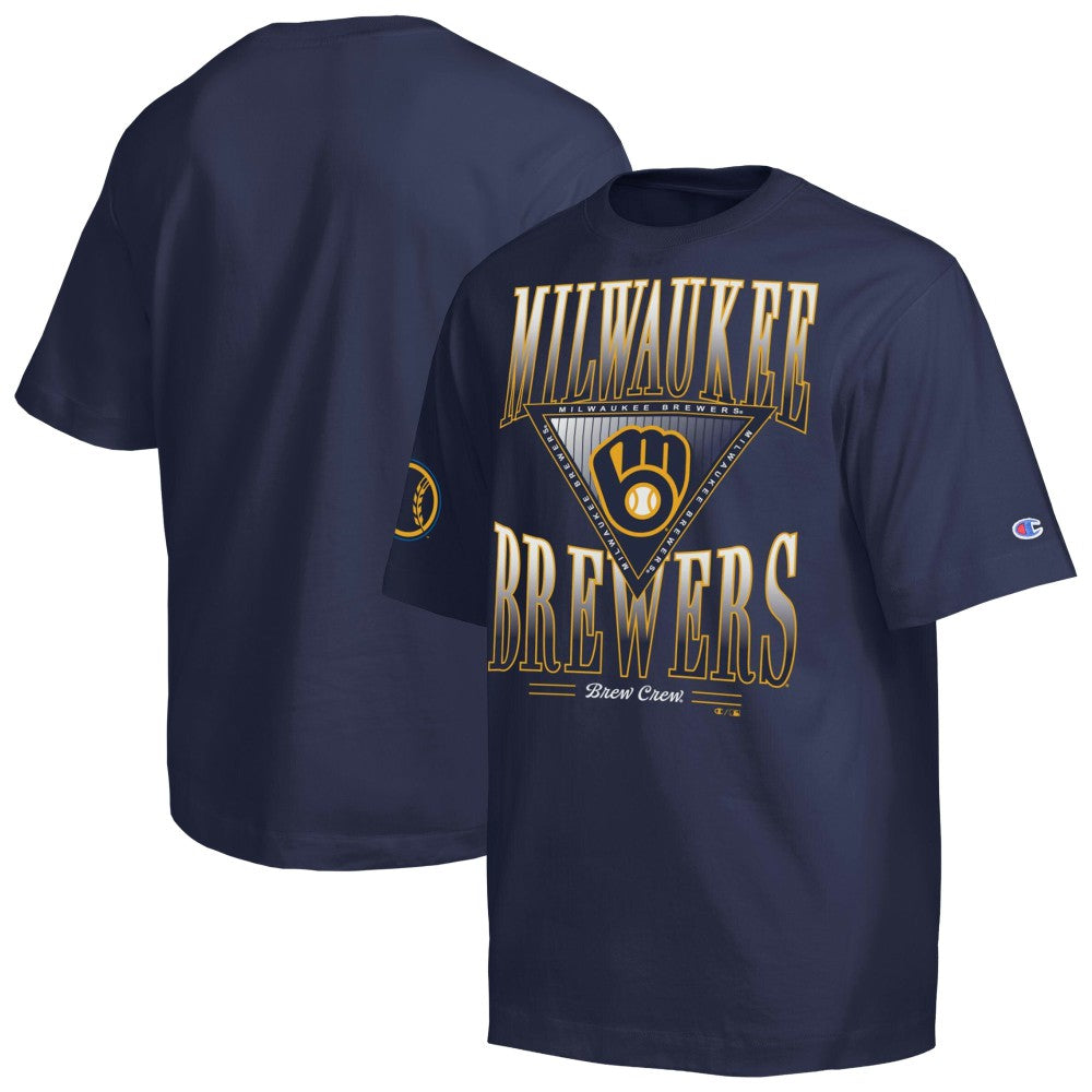 Milwaukee Brewers Champion Traditions Two Locations T-Shirt Navy