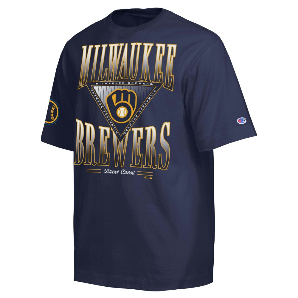 Milwaukee Brewers Champion Traditions Two Locations T-Shirt Navy