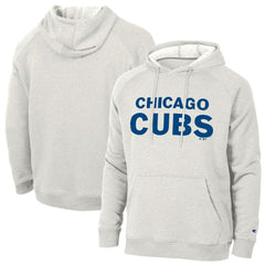 Chicago Cubs Champion Triumph Tri-Blend Raglan Hoodie Heathered Core Ultra Light Grey