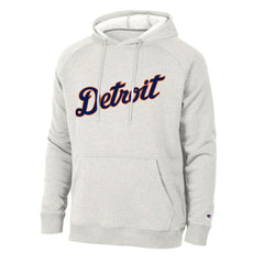 Detroit Tigers Champion Triumph Tri-Blend Raglan Hoodie Heathered Core Ultra Light Grey