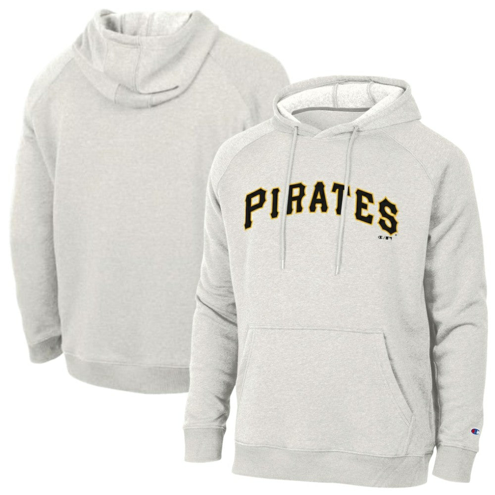Pittsburgh Pirates Champion Triumph Tri-Blend Raglan Hoodie Heathered Core Ultra Light Grey