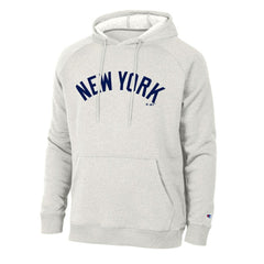 New York Yankees Champion Triumph Tri-Blend Raglan Hoodie Heathered Core Ultra Light Grey