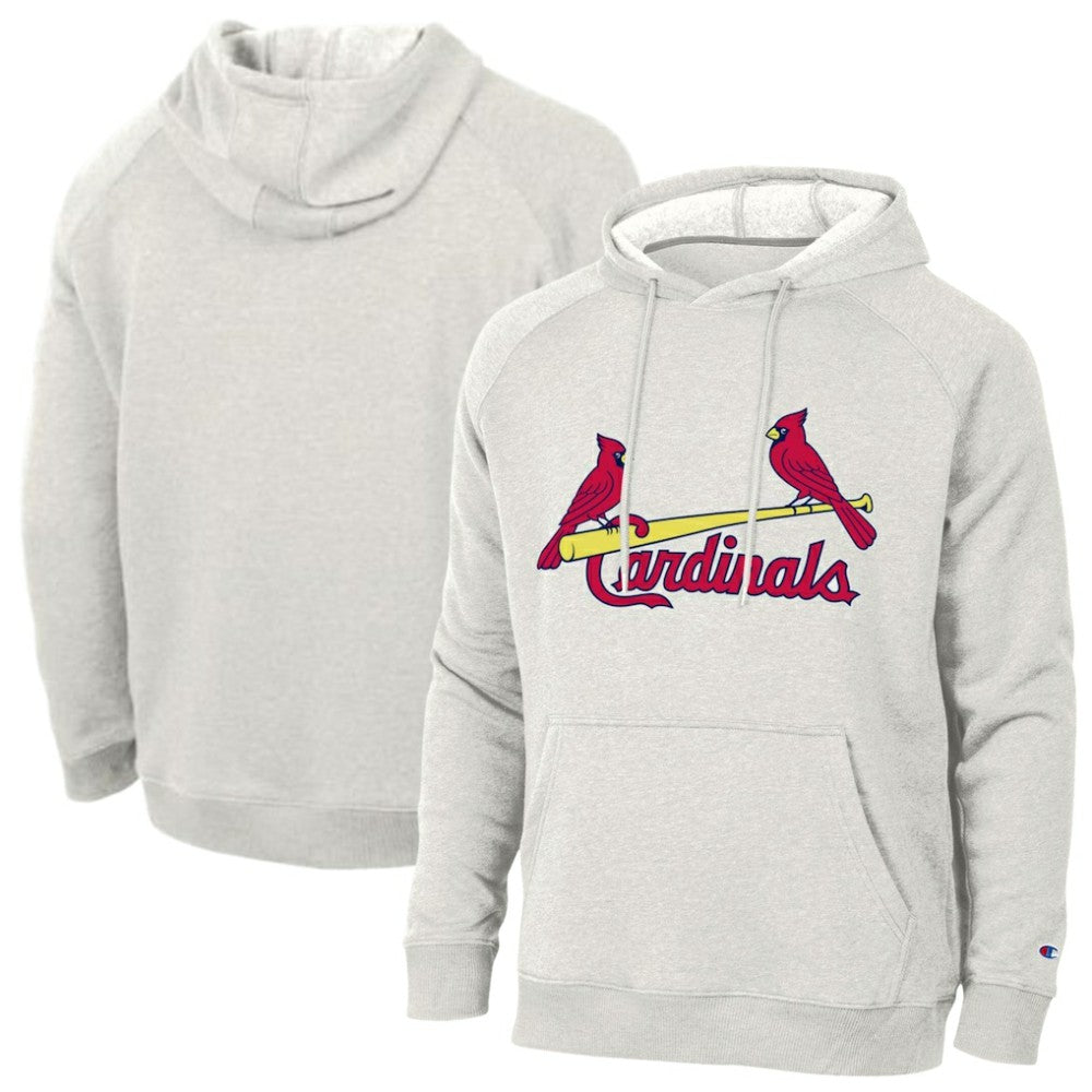 St. Louis Cardinals Champion Triumph Tri-Blend Raglan Hoodie Heathered Core Ultra Light Grey