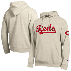 Cincinnati Reds Champion All Star Chenille Patch Hoodie Oatmeal