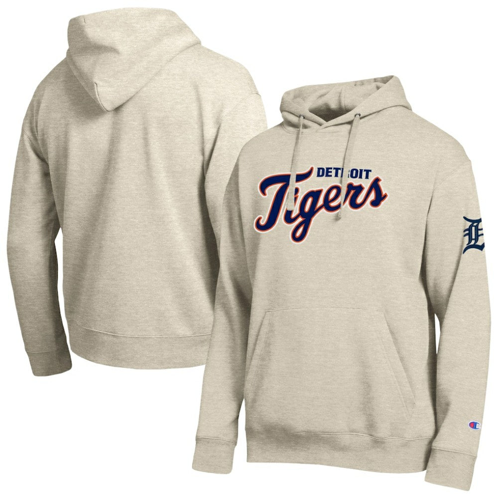 Detroit Tigers Champion All Star Chenille Patch Hoodie Oatmeal