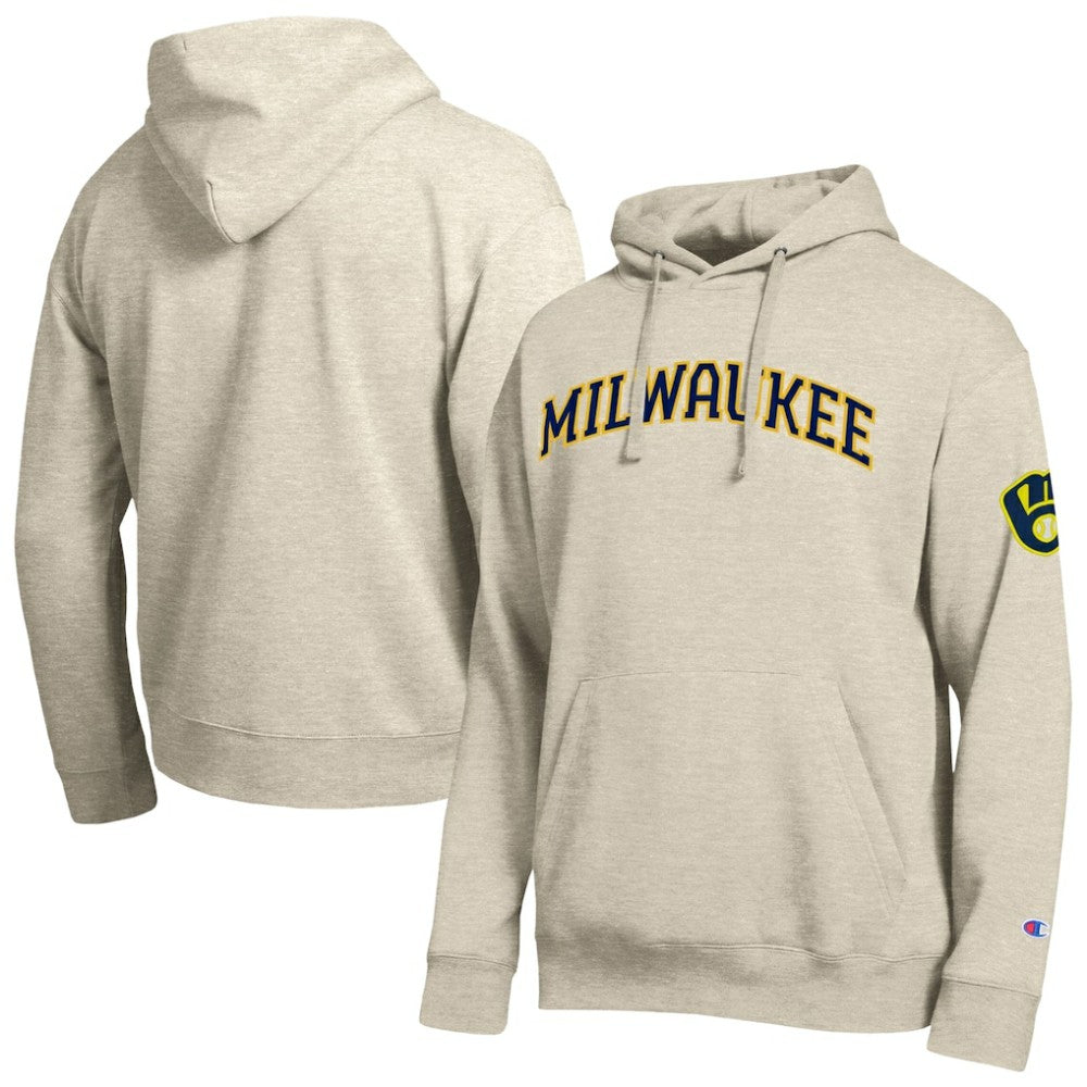 Milwaukee Brewers Champion All Star Chenille Patch Hoodie Oatmeal